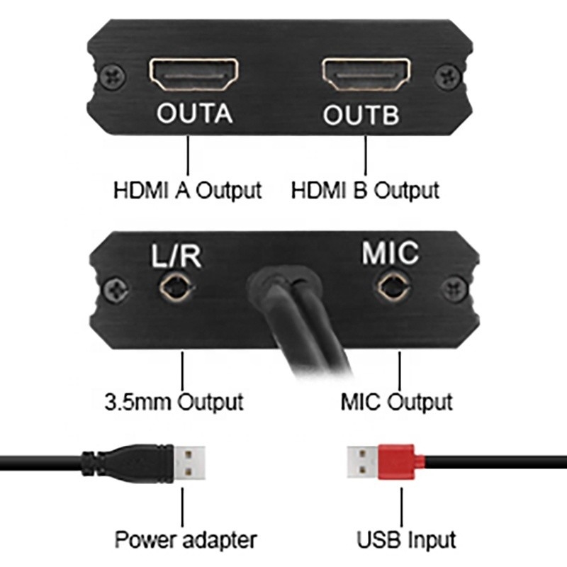 Nicht abgeschirmter USB 3.0 Dual HDMI x2 Ausgangs-Audio-Konverter Konverter für Laptop-Monitor