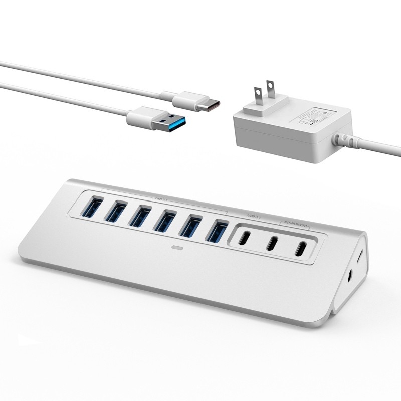 10 Anschlüsse USB C Hub Portable USB C Hub Typ C bis 4 USB A-Anschlüsse für PC-Tablet