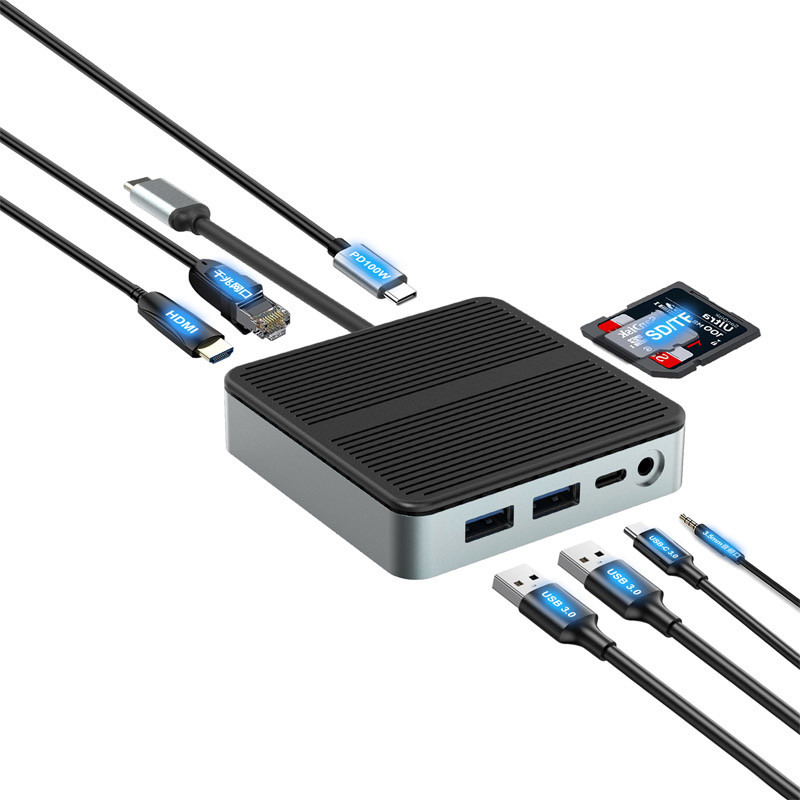 9 in 1 schnelle Datenübertragung USB 3.0 Port Hub Typ C Port zu HDMI-Adapter