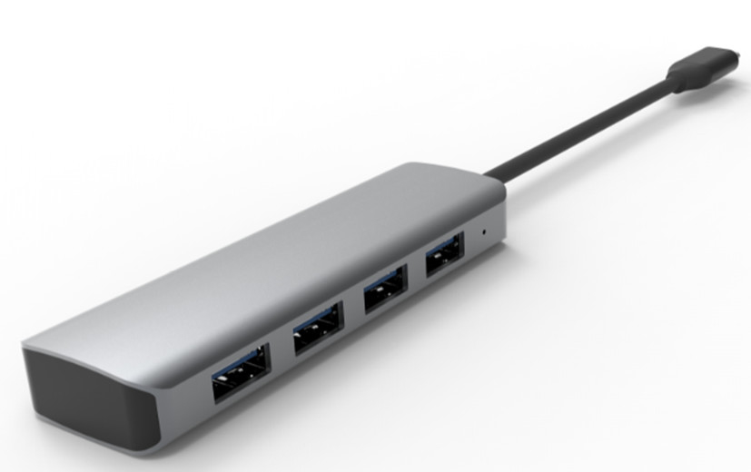 USB 3.1 Schnittstelle Typ C bis 9 Ports USB A 3.0 Adapter mit RJ45 Gigabit Ethernet Netzwerkkarte Grau
