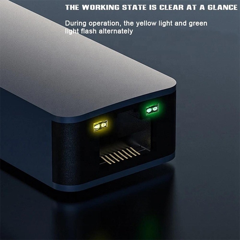 2 in 1 Aluminium USB 3.0 Ethernet-Adapter für eine schnelle und stabile Netzwerkverbindung