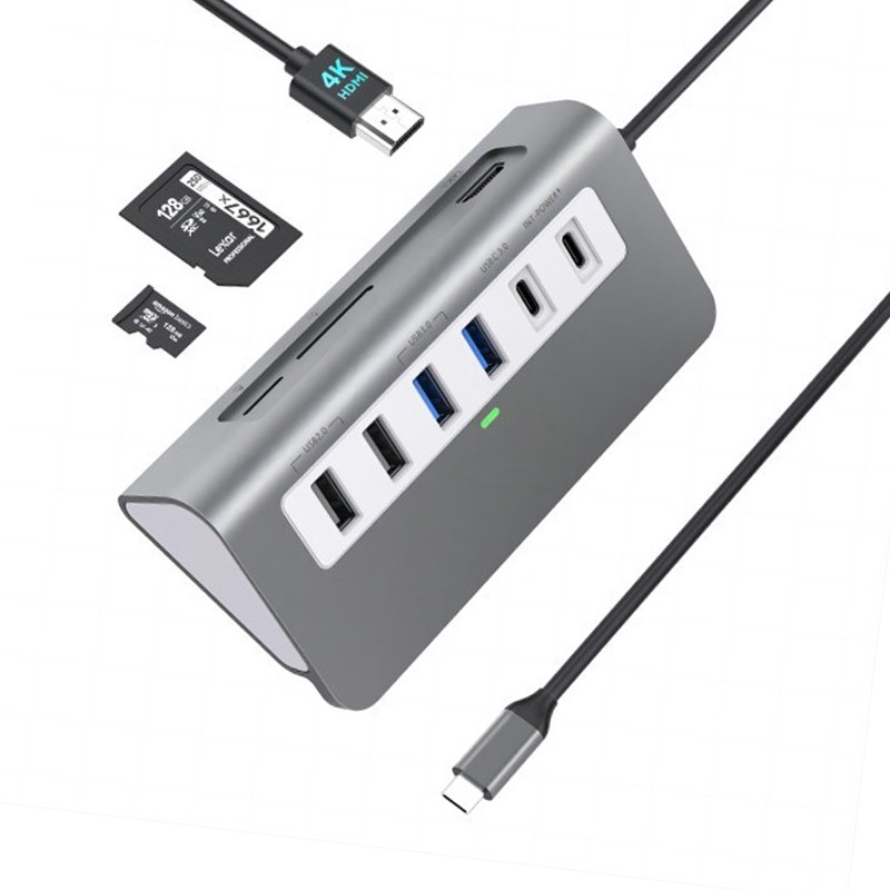 9 in 1 tragbare Dockingstation für Laptop mit SD-Kartenleser HDMI 4K