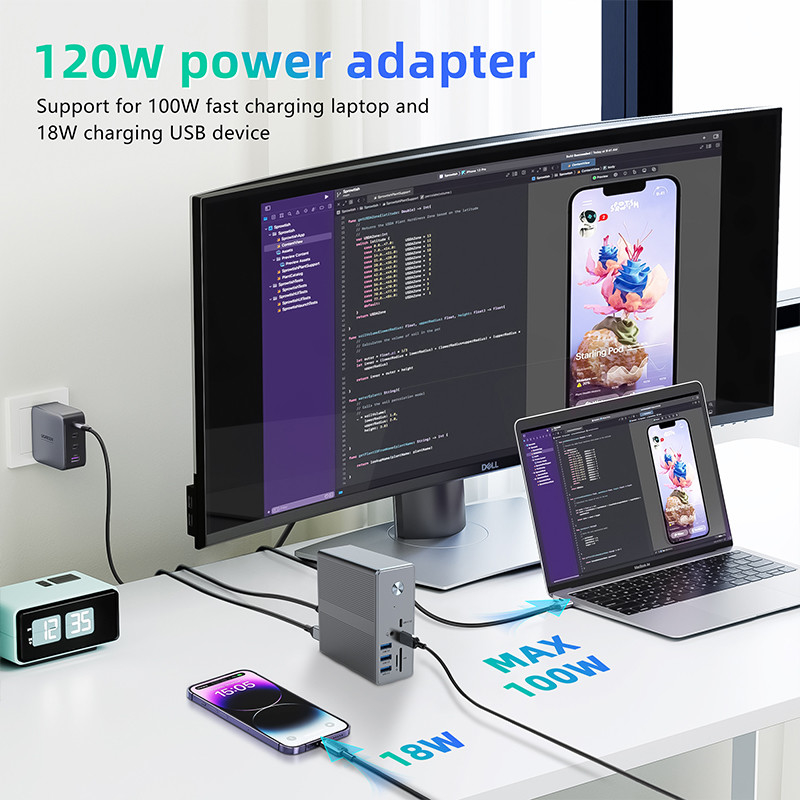 Multi-Display-Unterstützung USB-C Docking Station und Displaylink IC Revolutionieren Sie Ihre Arbeitseffizienz mit 8K HDMI-Ports