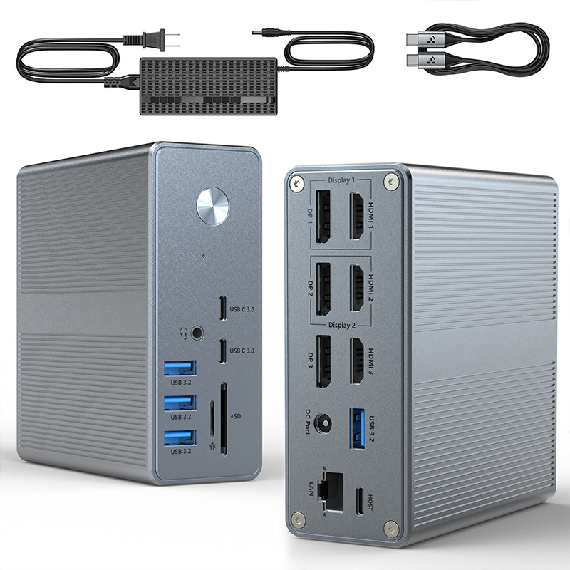 Multi-Display-Unterstützung USB-C Docking Station und Displaylink IC Revolutionieren Sie Ihre Arbeitseffizienz mit 8K HDMI-Ports