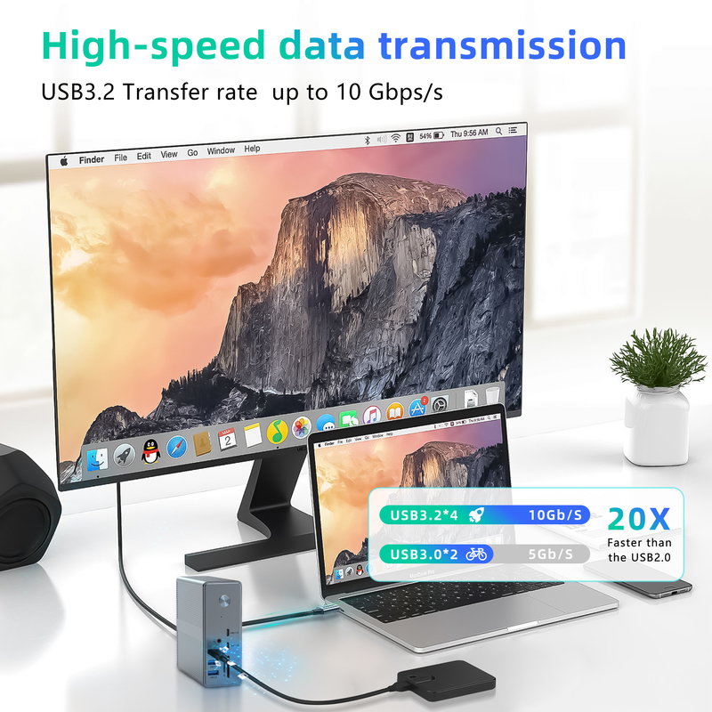 Multi-Display-Unterstützung USB-C Docking Station und Displaylink IC Revolutionieren Sie Ihre Arbeitseffizienz mit 8K HDMI-Ports