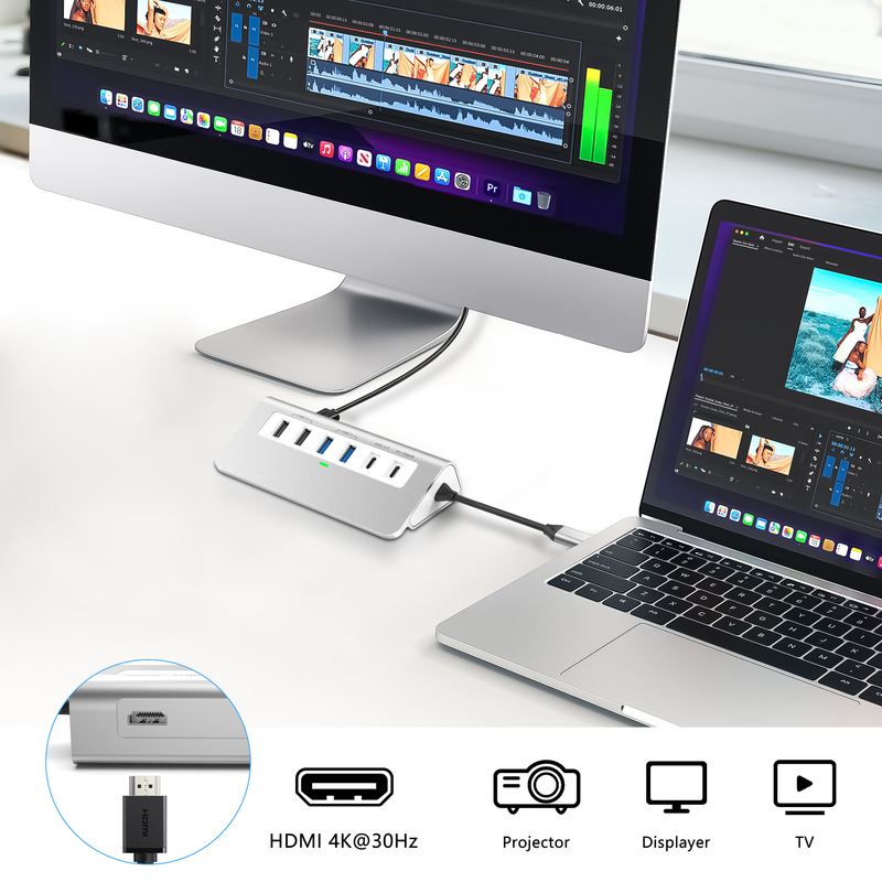 Zusätzliche Funktionen 9 in 1 USB-C Docking Station mit Benutzerhandbuch und kompakten Design enthalten