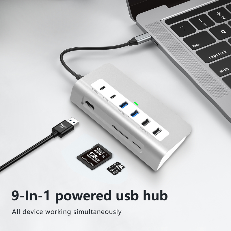Zusätzliche Funktionen 9 in 1 USB-C Docking Station mit Benutzerhandbuch und kompakten Design enthalten