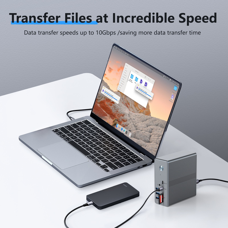 18 in 1 USB-C Docking Station Hochauflösung bis 4K mit Display Link Extend Mode