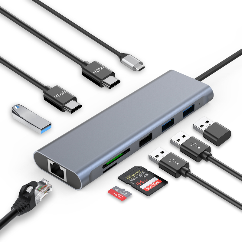 Typ C USB Multi-Port Hub USB Typ-C Adapter mit USB 3.0-Anschlüssen und RU6A-H2