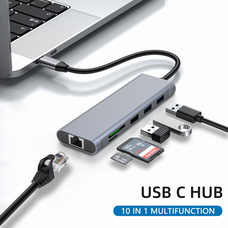 Typ C USB Multi-Port Hub USB Typ-C Adapter mit USB 3.0-Anschlüssen und RU6A-H2