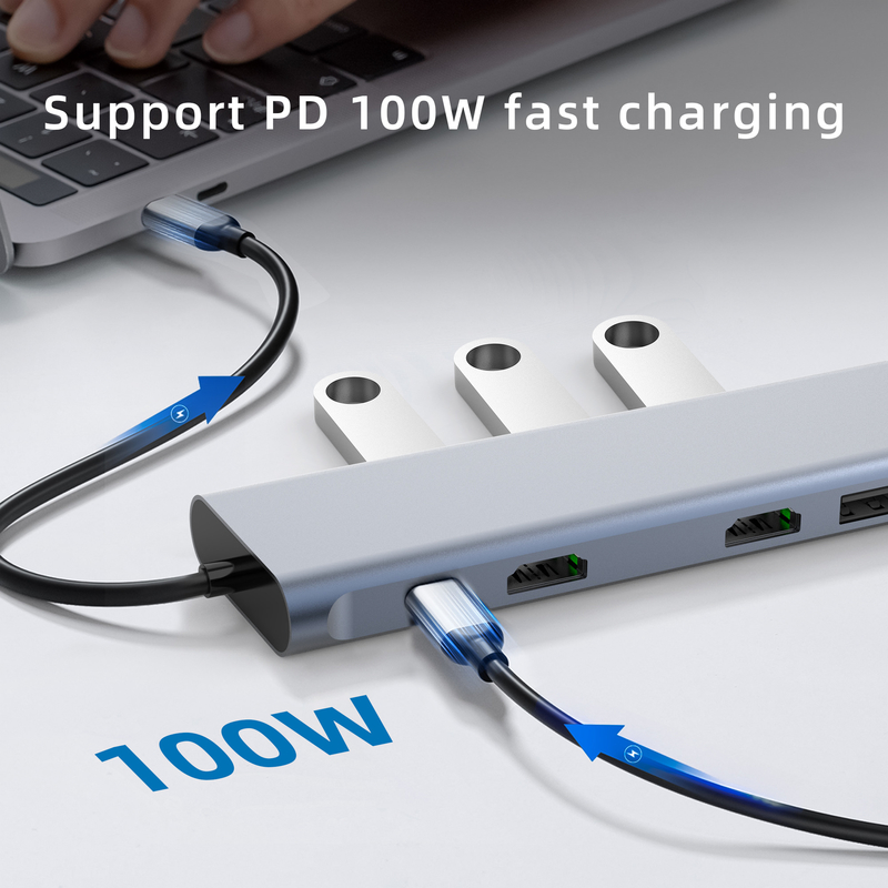 Typ C USB Multi-Port Hub USB Typ-C Adapter mit USB 3.0-Anschlüssen und RU6A-H2