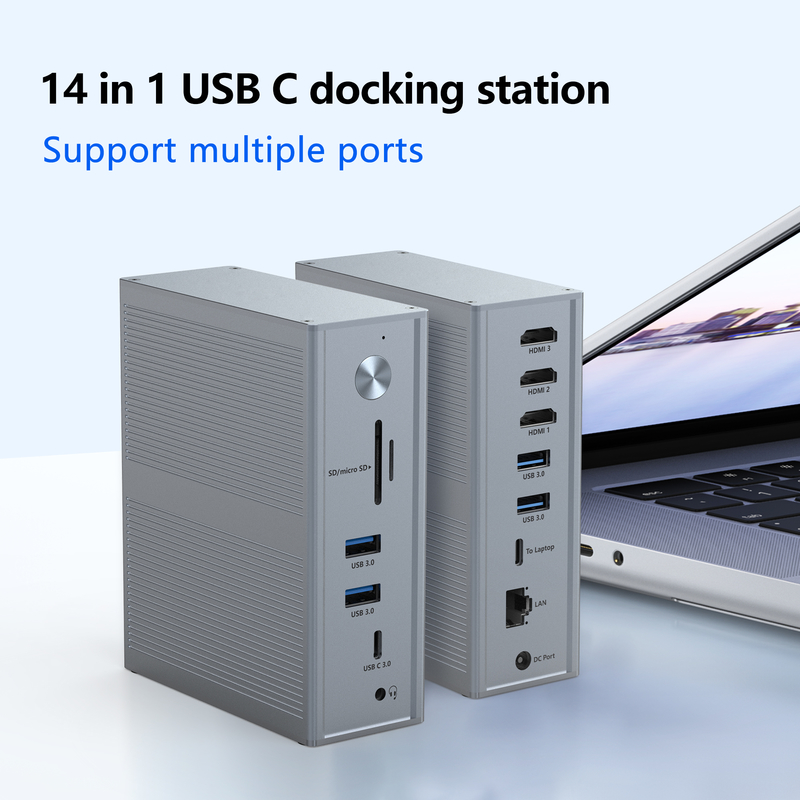 Subosen Stromversorgung USB-C PD 100W USB-C Docking Station für eine schnelle und reibungslose Gerätekompatibilität