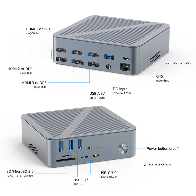 Desktop USB-C Dockingstation HDMI 4K Auflösung DisplayPort USB C 3.1 für Laptop PC