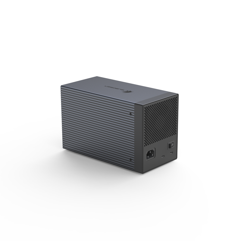 4 Bay Aircraft-Grade Aluminium-Alloy RAID HDD Gehäuse mit Hardware RAID 6 Modes und Dual 10Gbps Typ-C DAS Storage Array