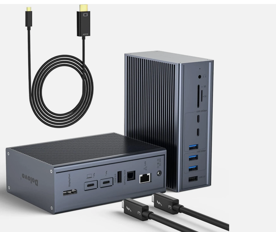 16-in-1-Thunderbolt-3-Dockingstation mit 40-Gbit/s-DP1.4-Ausgang und 65-W-PD-Aufladung